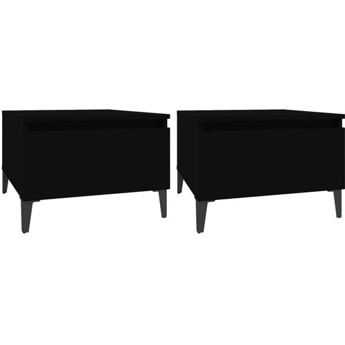 vidaXL stranska mizica 2 kosa črna 50x46x35 cm inženirski les Cene
