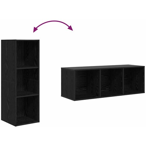  Set TV komoda Crni hrast 37 x 37 x 107 cm Konstruirano drvo Slike