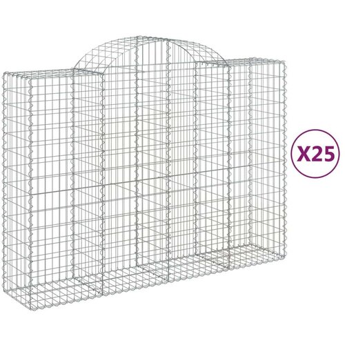  Obokane gabion košare 25 kosi 200x50x140/160cm pocinkano železo, (21000552) Cene