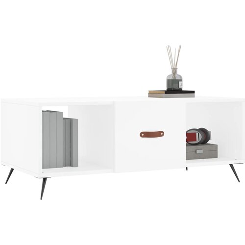  Stolić za kavu bijeli 102 x 50 x 40 cm od konstruiranog drva Bijela Slike