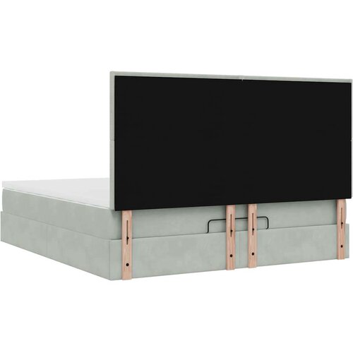 VidaXL Okvir kreveta s madracima svijetlosivi 160x200cm bar&amp;scaron;unasti Slike