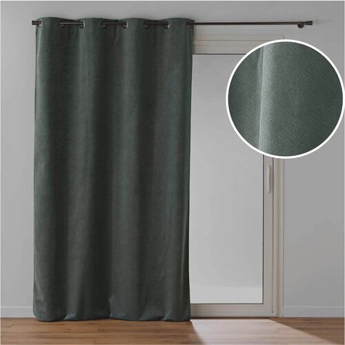 Douceur d int&amp;eacute;rieur Kaki zelena zavjesa od samta 140x260 cm Olympe &amp;ndash; Slike