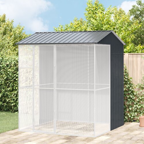 VidaXL Avijar za ptice Antracit 215x210x247 cm Čelik Slike