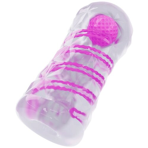 Pretty Love Fantasy Male Masturbator with Internal Spiral & Balls Transparent Cene