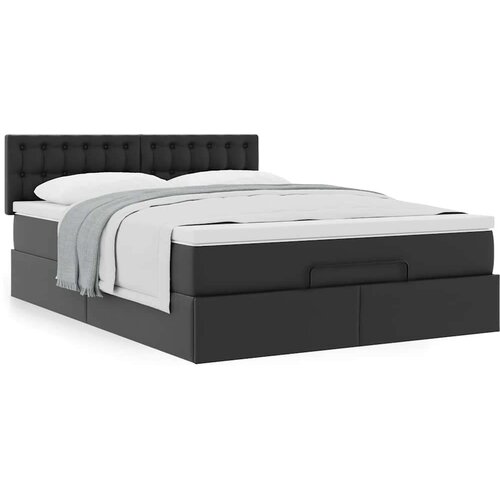 VidaXL otomanski krevet s madracem crni 140x190 cm umjetna koža Slike