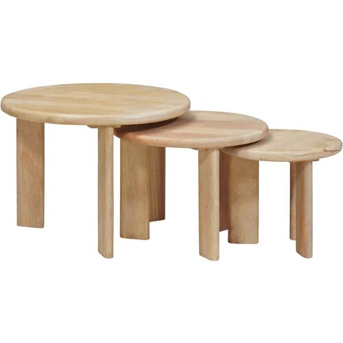  Stolovi za slaganje 3 pcs Crna Čvrsto drvo manga Slike