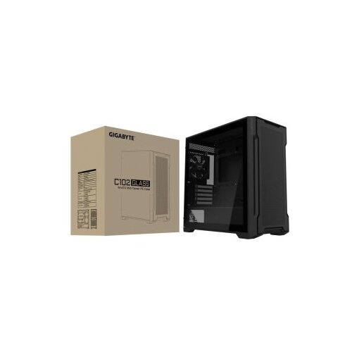 Gigabyte GB-C102G black, mini itx / micro atx, bočna stranica od kaljenog stakla, 2x usb 3.0 priključka na i/o panelu, podr&amp;scaron;ka za vodeno hlađenje do 360 mm, uklonjivi filter za pra&amp;scaron;inu, instalirana dva 120 mm ventilatora, dužina grafičke karte do 410 mm Slike