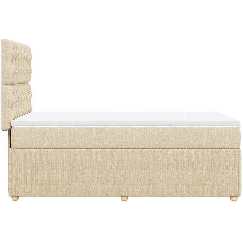  Krevet s oprugama i madracem krem 90 x 200 cm od tkanine Slike