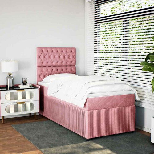 Box spring krevet s madracem ružičasti 80 x 200 cm bar&amp;scaron;unasti Slike