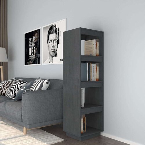 vidaXL knjižna omara za razdelitev prostora siva 40x35x135 cm borovina Cene