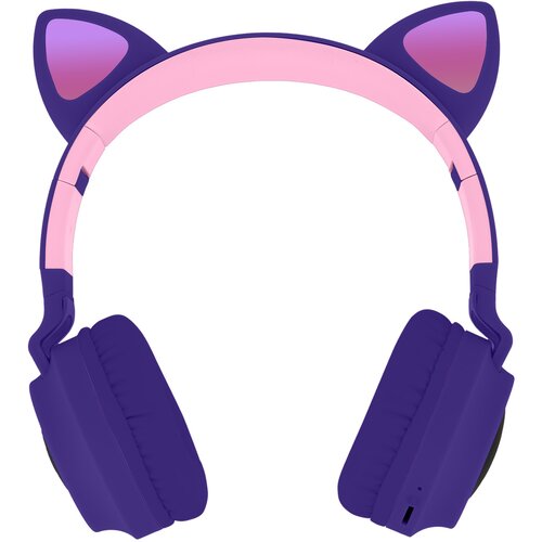 AVIZAR Slušalke Bluetooth 5.0 Cat Ear Design - sivkino vijolicne, (20731460) Cene