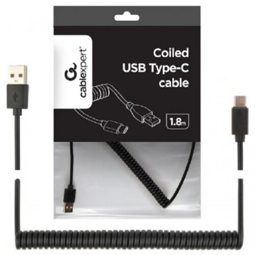  Spiralni kabel USB-A na USB-C 1,8m, (20651058) Slike