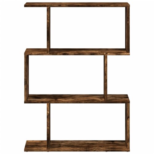 Pregrada regal za knjige 3 razina hrast 70x24x97 cm drveni Slike