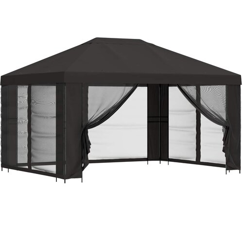 vidaXL Vrtni gazebo s stranskimi stenami 4 &times; 3 m Antracit, (5000219002) Cene