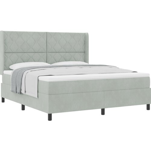 vidaXL Box Spring Postelja z Matracom Svetlo Siva 180x200 cm Žamet, (22081153) Cene