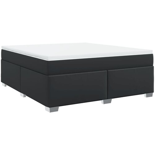 VidaXL Box spring postelja z vzmetnico črn 180x200 cm umetno usnje, (21306233) Slike