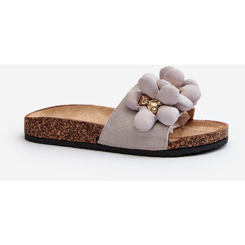 Kesi Women's slippers with embellishments grey Bunlia Cene