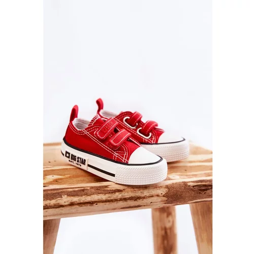 Big Star Children's Cloth Sneakers With Velcro BIG STAR KK374082 Red
