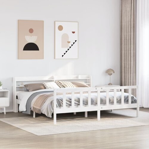 vidaXL Okvir kreveta bez madraca bijeli 180x200 cm od masivne borovine Cene