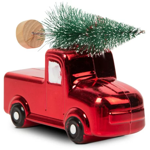 Family Christmas Obesek božični avto s smreko na strehi 10 x 4.5 x 8cm