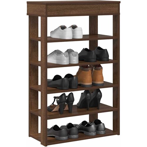 VidaXL Regal za čevlje rjav hrast 60x30x98 cm inženirski les Slike