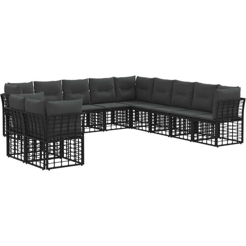  Set vanjskih sofa Crna Poliester - Crna bez stola Cene