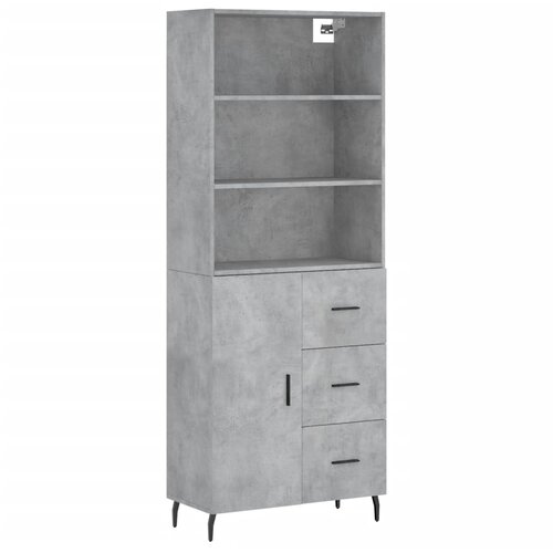 Maison Chic Visoka Komoda - Predalnik betonsko siva 69,5x34x180 cm inženirski les, (21718660) Cene