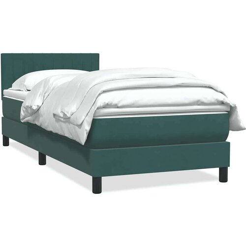 Box spring postelja z vzmetnico Temno zelena 80x210 cm žamet, (21792697) Cene