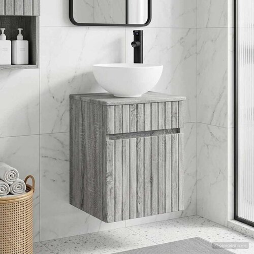  Umivaonik s policom za zid Siva Sonoma 39 x 41 x 64,5 cm Cene