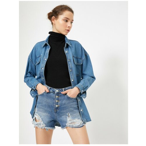 Koton Women&amp;#039;s Blue Pocket Detailed Sort Slike