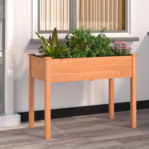 vidaXL Korito s podlogo rjave barve 118x59x76 cm trden les jelke Cene