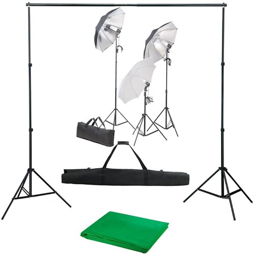  Komplet za fotografski studio sa setom svjetiljki i pozadinom Crna 500 x 300 cm Slike