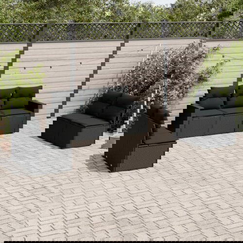 vidaXL 7-dijelni set vrtnih sofa od poliratana s jastucima crni Cijene