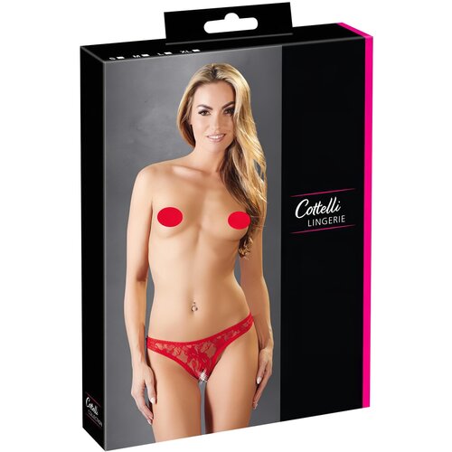 Cottelli Collection rdeče tangice z odprtino v razkoraku Slike