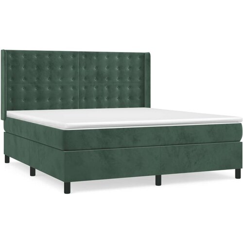 Maison Chic Box spring postelja - Vzmetna postelja z vzmetnico temno zelena 160x200 cm žamet SL22131, (21890200) Cene