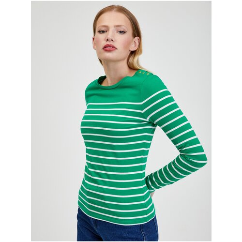 Orsay White Green Women Striped T-Shirt - Women Slike