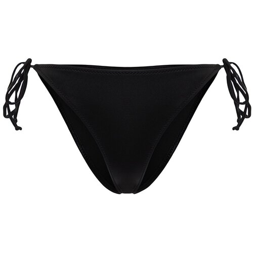 Trendyol Black Tied Shiny Lacquer Printed Bikini Bottoms Slike