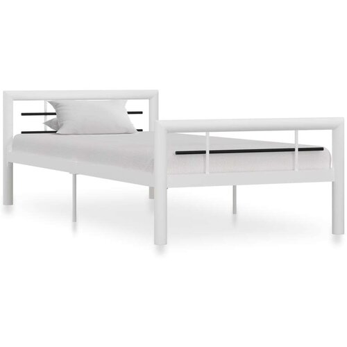 vidaXL Okvir za krevet bijelo-crni metalni 90 x 200 cm Cene
