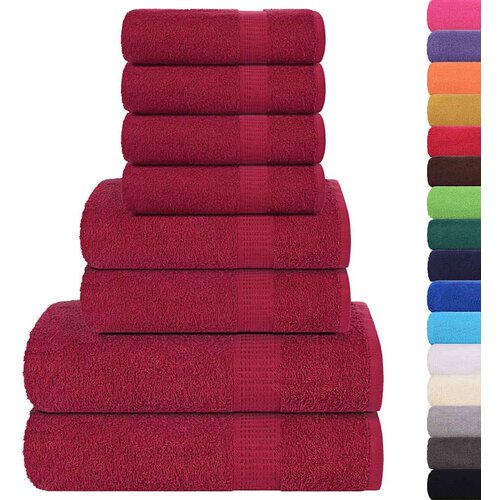 vidaXL Komplet brisač 8-delni bordo 360 gsm 100% bombaž Cene
