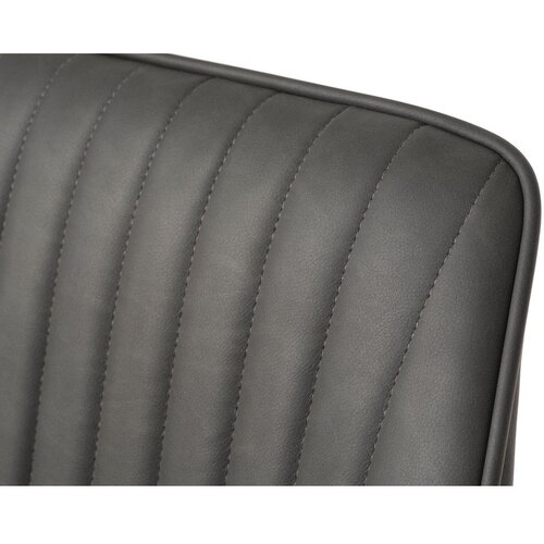 Unique Furniture Temno sivi jedilni stoli iz umetnega usnja z nasloni za roke v kompletu 2 ks Nolan Stripe &amp;ndash; Slike