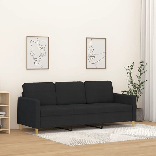 The Living Store Trosed črn 180 cm blago - Kavč Trosed, (21835718) Cene