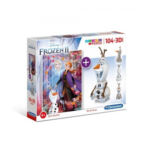 Clementoni Clementoni: Disney Ledeno kraljestvo 104-delna sestavljanka in model Olafa 2-v-1 Cene
