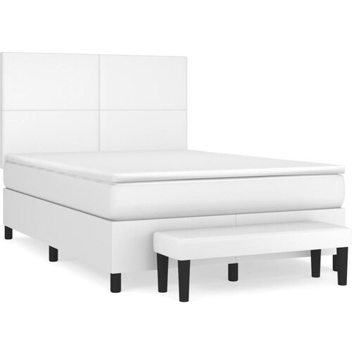 vidaXL Krevet s oprugama i madracem bijeli 140x200 cm od umjetne kože Cijene