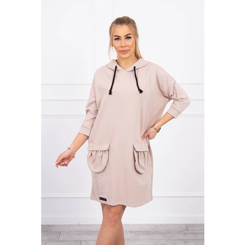 Kesi Beige dress with hood Slike