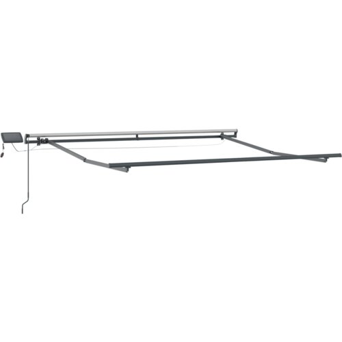 VidaXL Ručno Uvlačiva Tenda s LED Bijela 350x250 cm, Tenda Zamjenska Tkanina za Okvir 3.5x2.5 m Bijela Slike