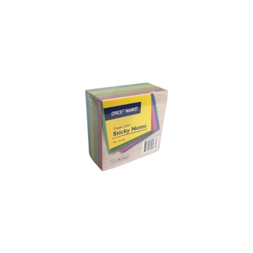 Post-it note blok 75mmx75mm OFFICE MARKET kocka 4 boje Slike