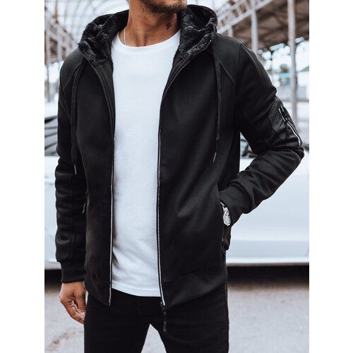 DStreet Rozpinana bluza męska ocieplana czarna Slike