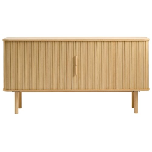 Unique Furniture Niska komoda u dekoru hrasta s kliznim vratima u prirodnoj boji 76x160 cm Cavo – Cene