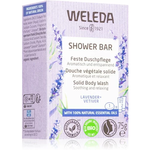Weleda shower bar lavender + vetiver trdo milo 75 g za ženske