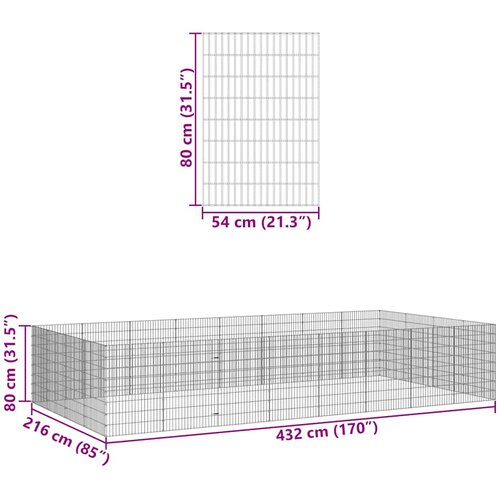  Ograda za životinje s 24 ploča 54 x 80 cm od pocinčanog željeza Slike